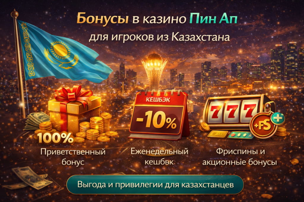 Бонусы в казино Пин Ап для игроков из Казахстана